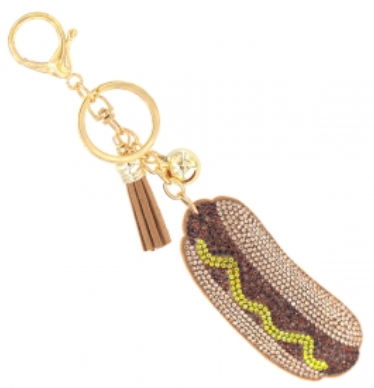Hot Dog Bling Keychain