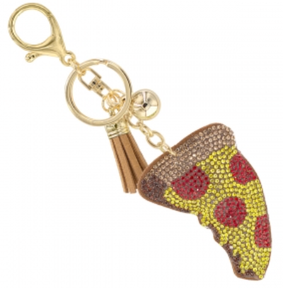 Pizza Slice Bling Keychain