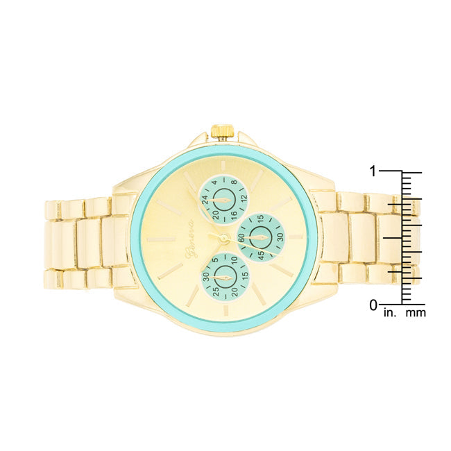 Chrono Mint Gold Metal Watch