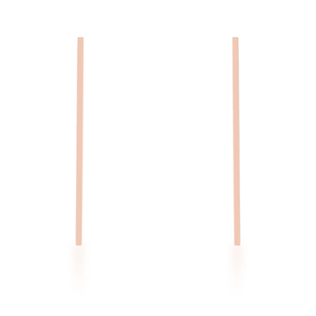 Carolee Rose Gold Stainless Steel Long Line Drop Earrings