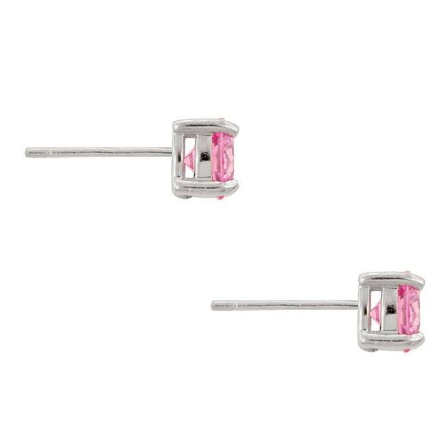 Pink Cubic Zirconia Stud Earrings