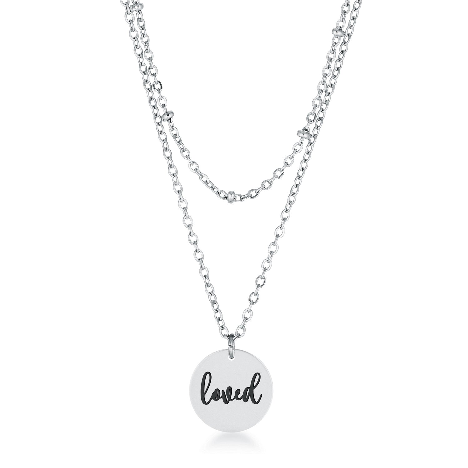 Delicate Stainless Steel loved Necklace
