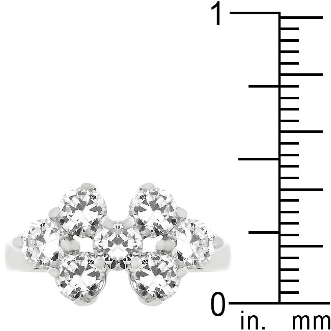 Round Cubic Zirconia Cluster Ring