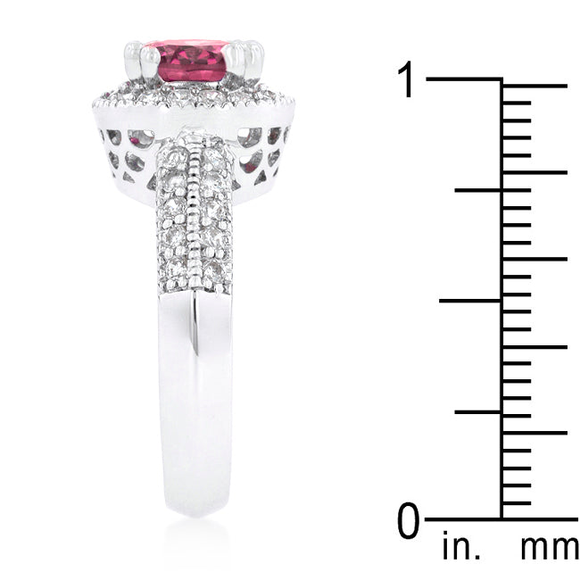 Fuchsia Halo Engagement Ring