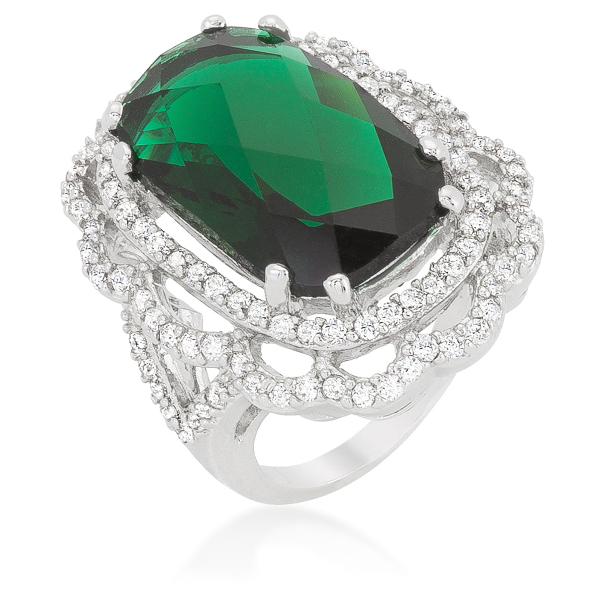 Green Cocktail Crest Ring