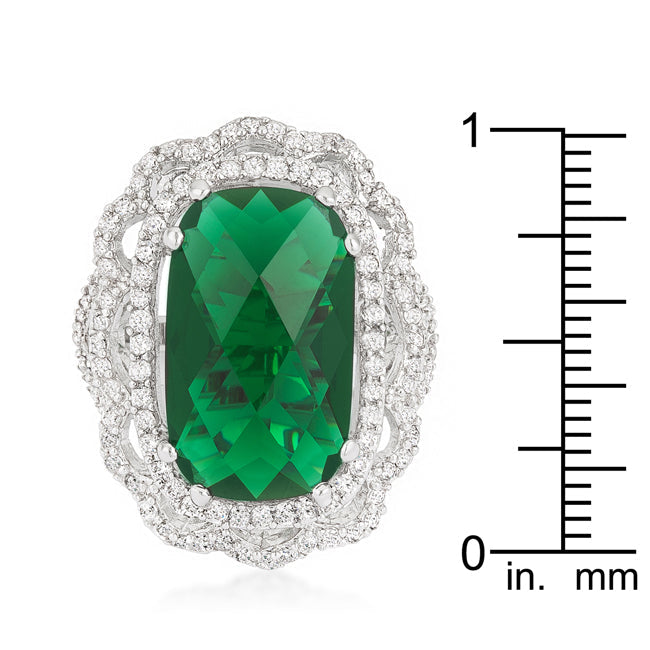 Green Cocktail Crest Ring