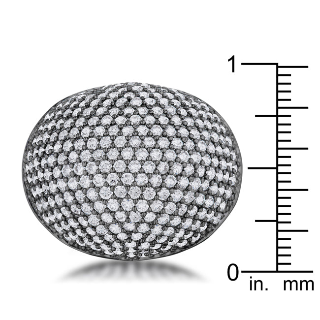 Dara 4.75ct CZ Hematite Dome Cocktail Ring