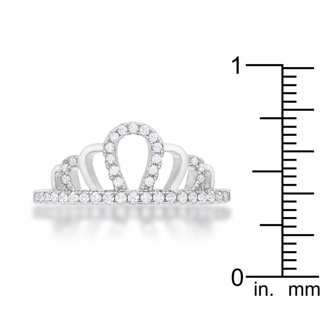 Madeline 0.2ct Rhodium Simple Crown Ring