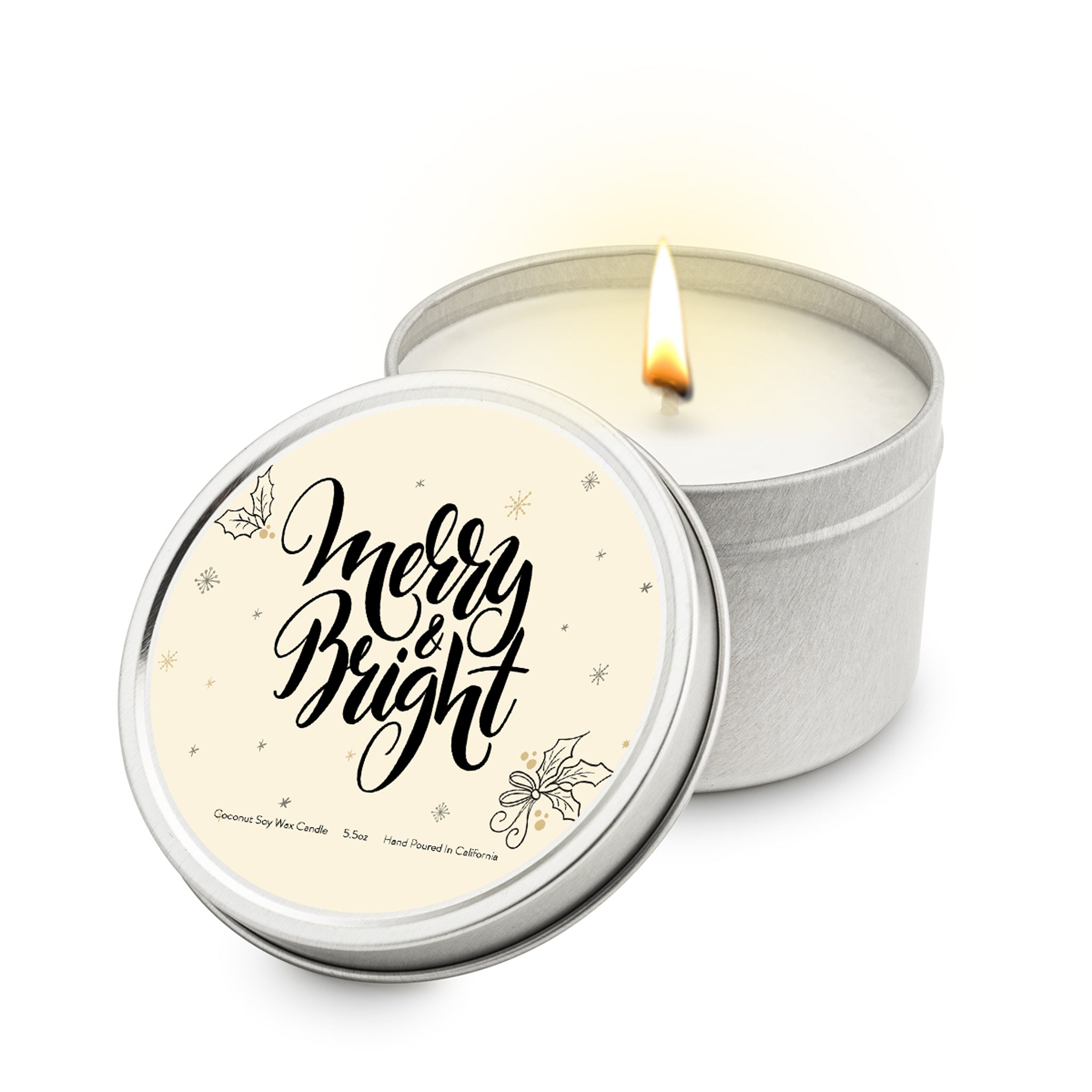 Merry & Bright 5.5 oz Soy Blend Travel Candle Tin